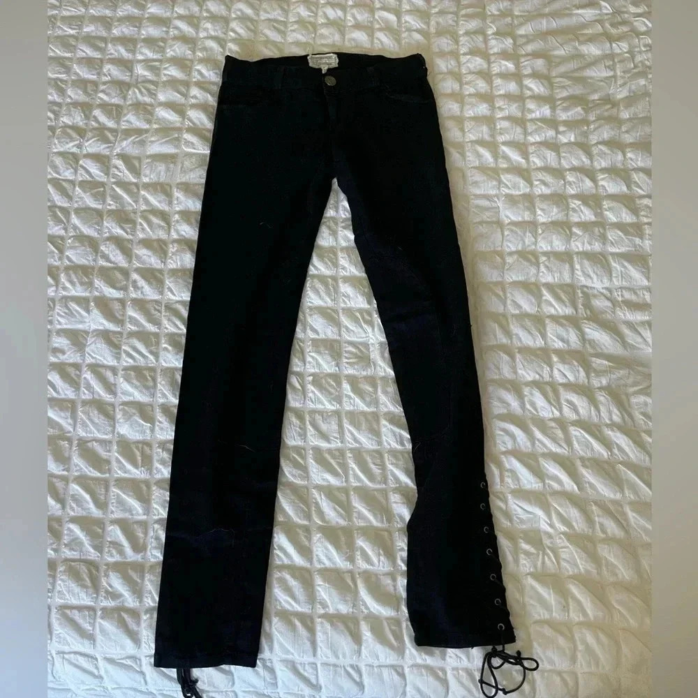 Current/Elliot the lace up jodhpur black knit laced pants